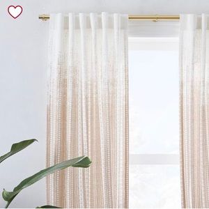 WEST ELM Gold Echo Print Curtains 48 x 96